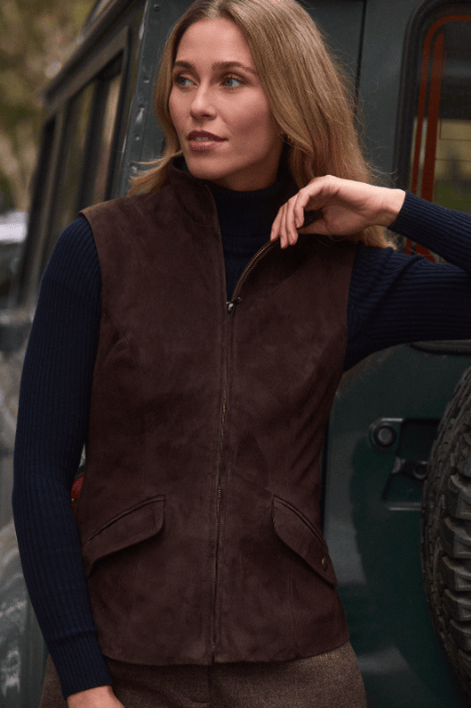 Windsor Gilet - Chocolate Suede