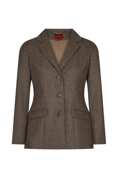 Aurelia Tweed Blazer - Mocha Herringbone