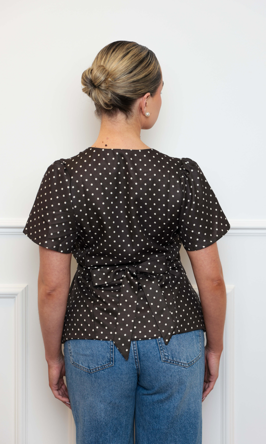 Chocolate Polka Celeste Top