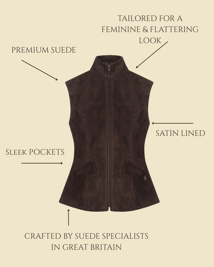 Windsor Gilet - Chocolate Suede