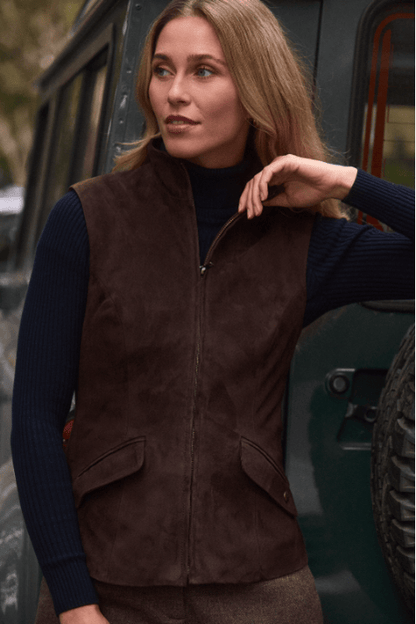 Windsor Gilet - Chocolate Suede