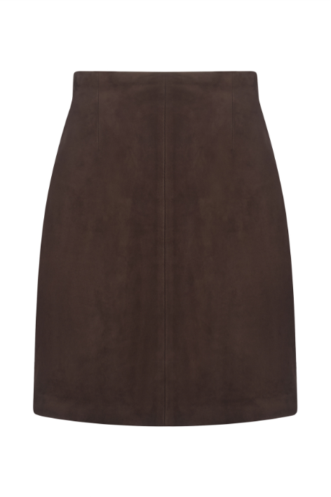 Alexandra Skirt - Chocolate Suede
