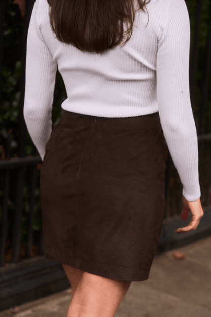 Alexandra Skirt - Chocolate Suede